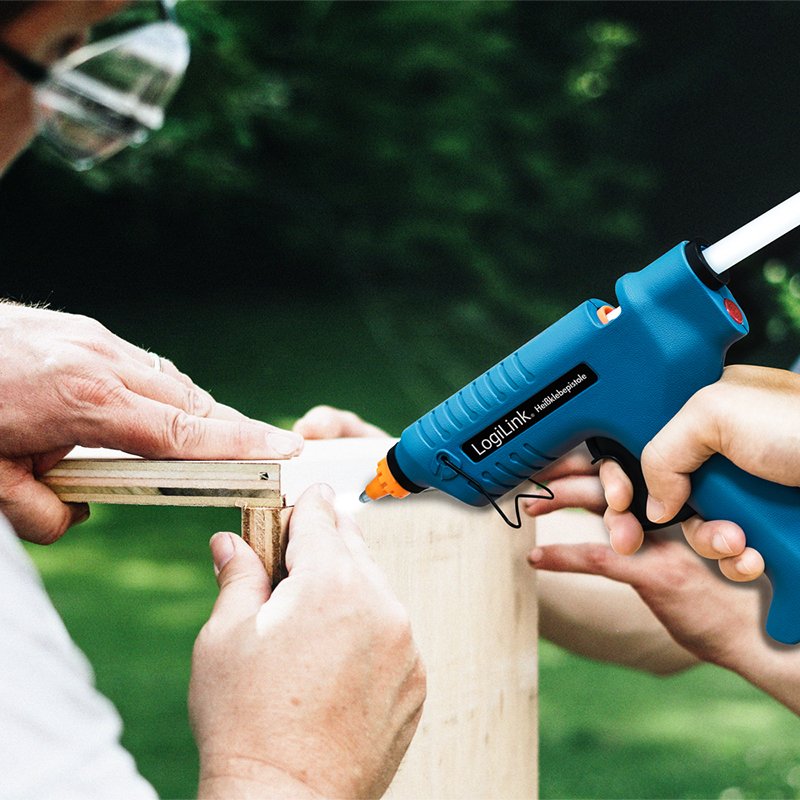 Logilink Wz0052 Pistola Y Lápiz De Silicona Caliente Pistola De Cola Termofusible Azul 80 W