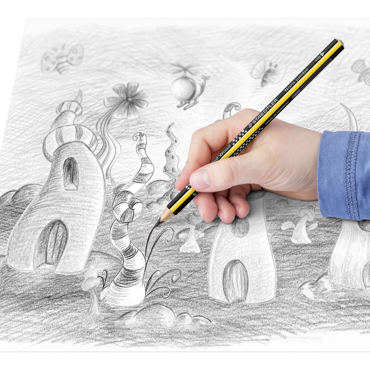 Staedtler Noris 119 Jumbo Lapiz De Grafito Triangular - Mina Hb2 Ultrarresistente De 4mm - Madera De Bosques Sostenibles