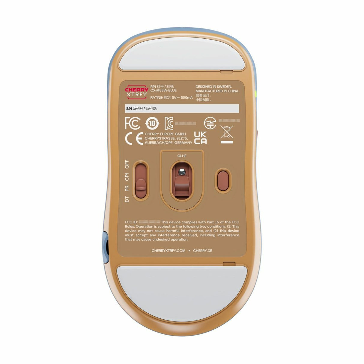 Ratón Cherry M68 Wireless, Gaming Azul Claro/Cobre Cx-M68w-Blue