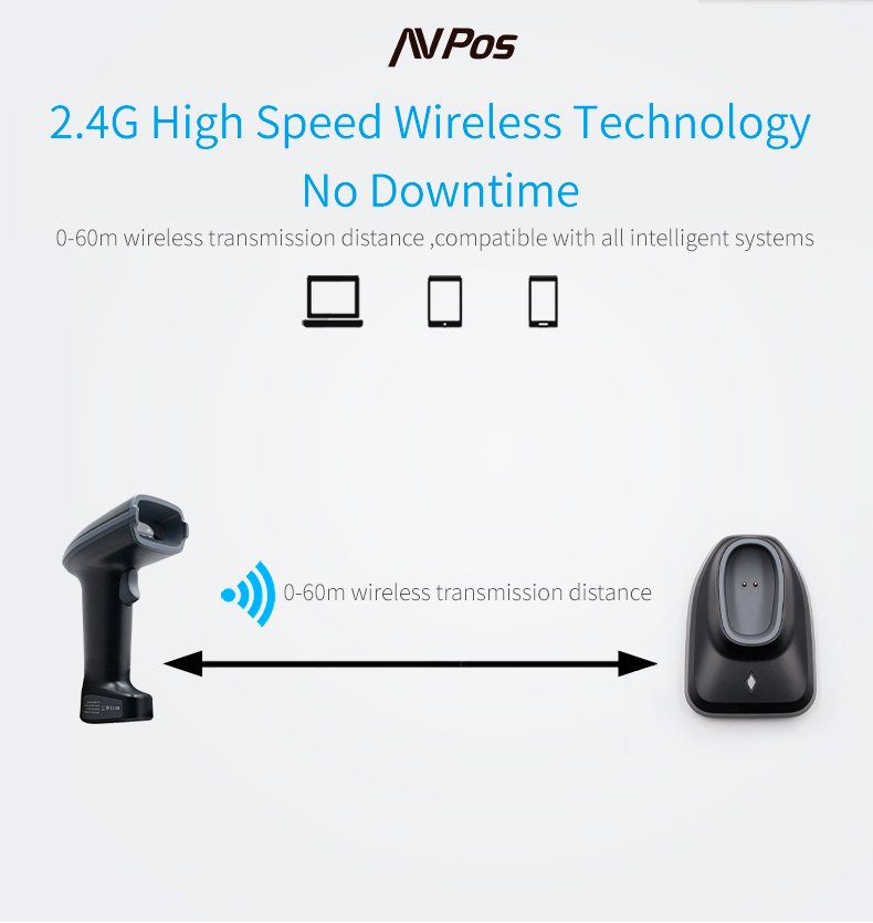 EAN 0741049304857 - AVPos AVP-BT230-2D lector de código de barras Lector de códigos de barras portátil 1D/2D CMOS Negro imagen 3