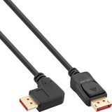 Cable Inline Displayport 1.4, 8k4k, En Ángulo Recto, Negro/Dorado, 3 M