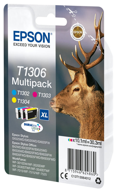 EAN 8715946624860 - Epson Stag T1306 cartucho de tinta 1 pieza(s) Original Alto rendimiento (XL) Cian, Magenta, Amarilloimagen 2)