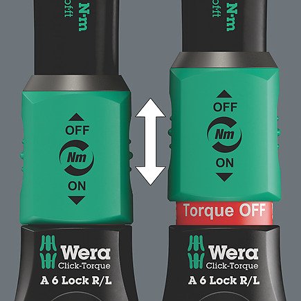 Clave De Par Wera Con Un Cuarto De Click-Torque De Máximo Bloqueo De 6 R/L Negro/Verde, Salida De 1/4 "De Registro De Bits, 2.5 A 25 Nm 05075694001