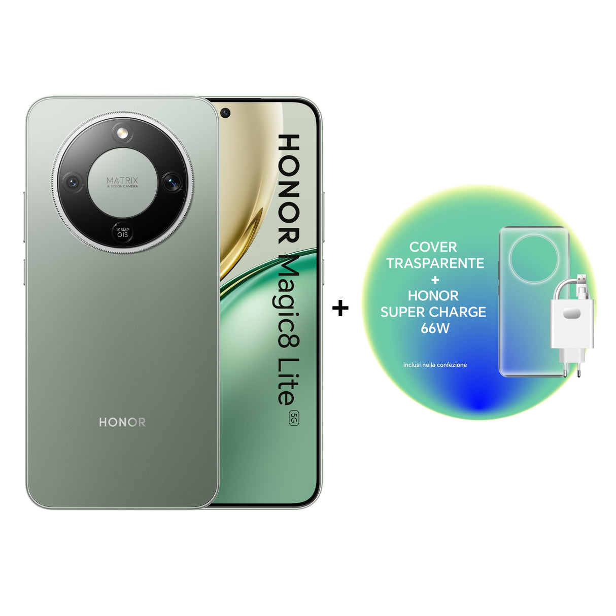 Honor Magic 8 Lite 8+512gb 6.79" 5g Green + X7 Lite + Tpu Case Ita