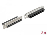 D-Sub 37 Pin Crimp Buchse, Metall, 2 Stück