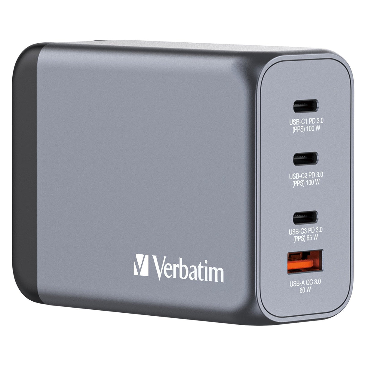 Cargador Gan De Pared Universal Verbatim Gnc-200 3xusb Tipo-C 1xusb 200w