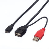 Roline Usb 2.0 Y-Cable 2x Typ A St   Bu - Micro B St 1m
