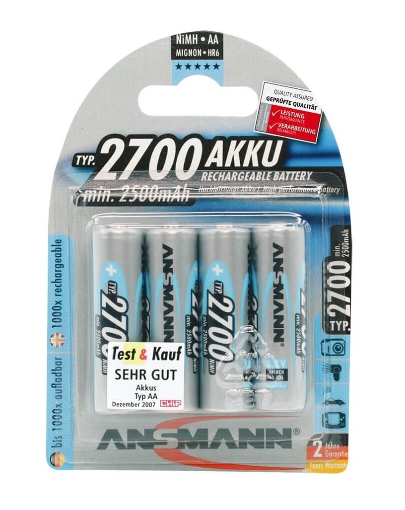 Batería Ansmann Nimh, (Aa), 2700 Mah, 4 Uds. Blíster (5030842)