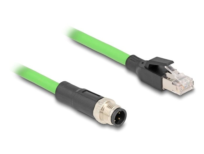 Delock 80426 Cable M12 Codificado D 4 Pin Macho A Rj45 Macho Pur (Tpu) 1 M