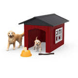 Figura  Schleich Farm World Casa Para Perros Con Golden Retriever  42722
