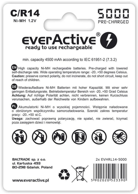 EAN 5902020523390 - Everactive EVHRL14-5000 pila doméstica Batería recargable Níquel-metal hidruro (NiMH) imagen 2