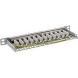 Patch Panel Inline De 10" Cat.6a 0.5u 12 Puertos, Gris Claro, Ral7035