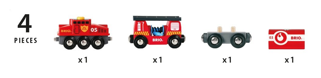 Brio World Camión De Bomberos World, Vehículo De Juguete Rojo/Negro 33844