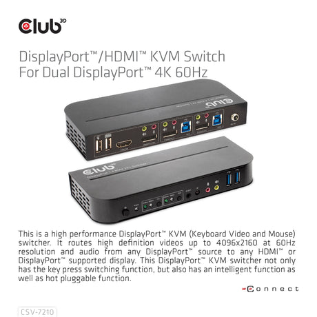 EAN 8719214472238 - CLUB3D CSV-7210 interruptor KVM Negro imagen 8
