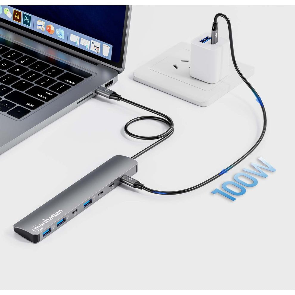 EAN 766623181167 - Manhattan 181167 base para portátil y replicador de puertos Alámbrico USB 3.2 Gen 2 (3.1 Gen 2) Type-C Gri imagen 6