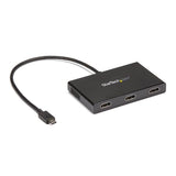 Startech.Com Splitter Divisor Usb-C A 3 Puertos Hdmi Hub Concentrador Ladrón Mst Usb Tipo C De 3 Puertos Adaptador De Vídeo Usb-C Macho A Hdmi Hembra 30 Cm Negro Admite 4k30hz (3840 X 2160) Para P/N: Tb33a1c