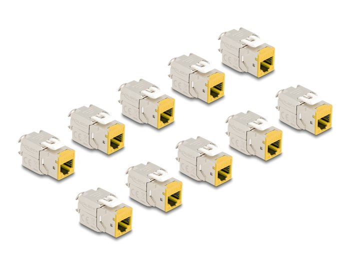 Delock Keystone Modulo Rj45 Hembra A Lsa Cat.6a Amarillo Set 10 Piezas
