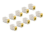 Delock Keystone Modulo Rj45 Hembra A Lsa Cat.6a Amarillo Set 10 Piezas
