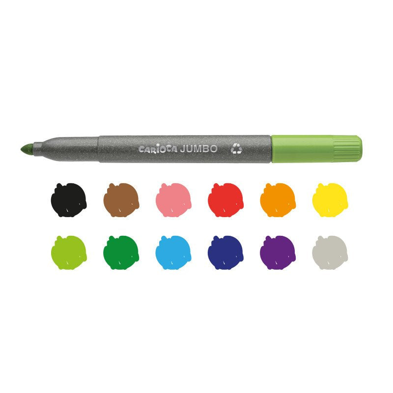Carioca Estuche 12 Rotuladores Jumbo Eco Family Punta Maxi C/Surtidos