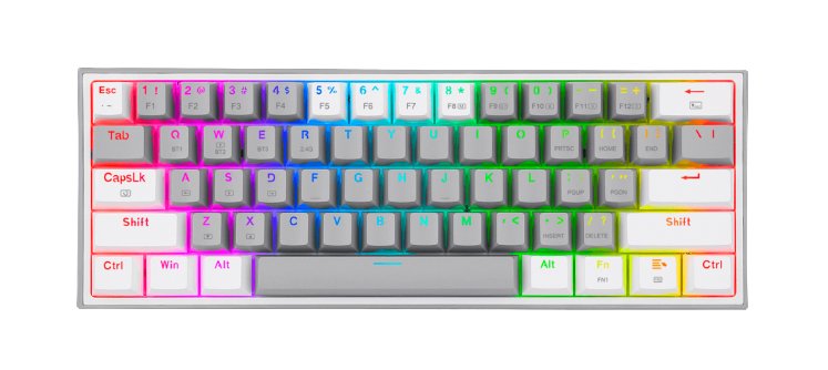 Redragon Fizz Pro Teclado Español Mecanico Gaming Rgb Gris/Blanco