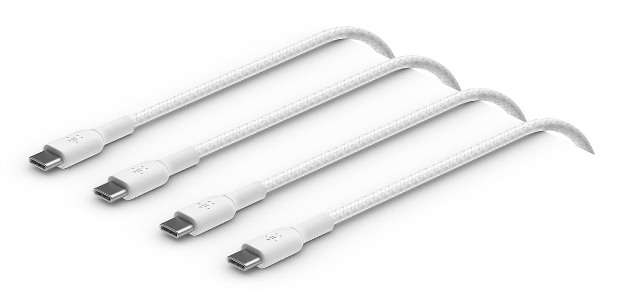 1x2 Belkin Braided Pvc Cable 1m Usb-C/Usb-C Wh.  Cab004bt1mwh2pk