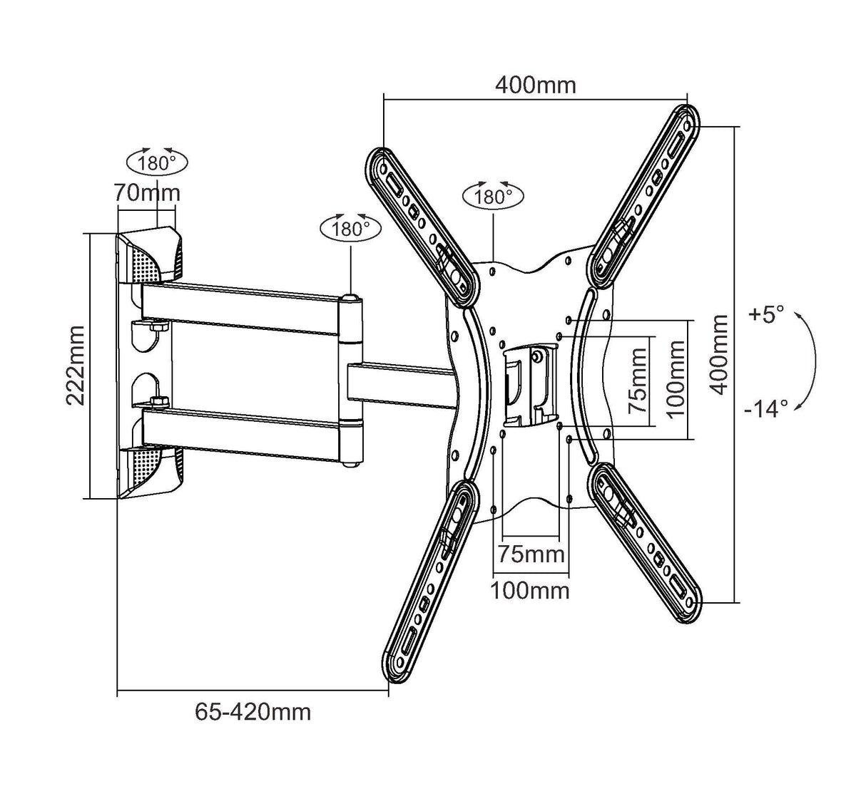 EAN 4015867209202 - Equip 650407 soporte para TV 139,7 cm (55") Negro imagen 4