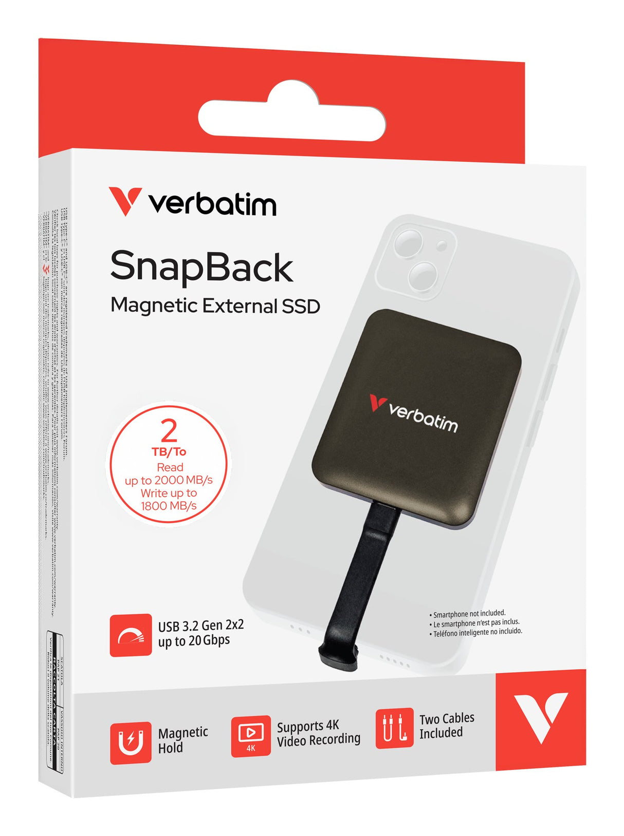 EAN 23942320623 - Verbatim SnapBack SSD 2 TB USB Tipo C USB 3.2 Gen 2x2 Negro imagen 6