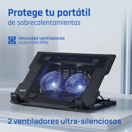 EAN 8435364319369 - iggual RP2V17A Soporte para ordenador portátil Negro 43,2 cm (17") imagen 2