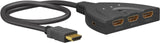 Goobay Switch Hdmi 3 A 1 (4k @ 60hz), Switch Hdmi Negro, Cable De 55 Cm 58488