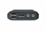 Aten Cable Kvm 2-Port Usb Displayport Cable Kvm Switch (Cs22 Aten Cs22dp, 2560 X 1600 Pixeles, Usb, Usb, Displayport, Auriculares De 3,5 Mm, 3.5mm Mic, Displayport, Usb A, Micro-Usb B, Usb Tipo A