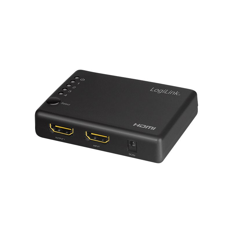 Divisor Hdmi Logilink 1x4 Puerto, 4k / 30hz, Delgado, Negro.