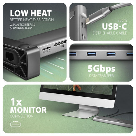 EAN 8595247907530 - Axagon HMC-10HLS base para portátil y replicador de puertos Alámbrico USB 3.2 Gen 1 (3.1 Gen 1) Type-C Ne imagen 4