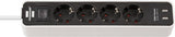 EAN 4007123654789 - Brennenstuhl Ecolor base múltiple 1,5 m 4 salidas AC Interior Negro, Blanco imagen 1
