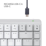 Teclado Ingles Logitech Mx Mini Mechanical For Mac Bluetooth Qwerty Internacional De Ee.Uu. Gris, Blanco