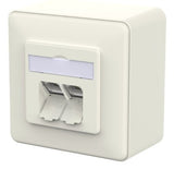 Metz Connect Anschlussdose E-Dat C6a Idc 2 Port Ap Reinblanco