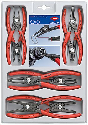 Juego De Alicates De Precisión Para Arandelas Knipex 00 20 04 Sb (Rojo, 8 Piezas)