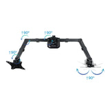 Soporte Mesa Gira Incli 2 Brazos 17-27" Negro