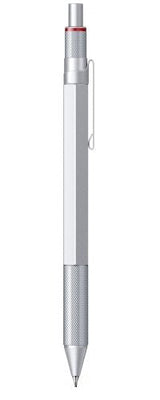 Rotring 600 Multipen 3in1 Plata Pluma De Mina Fina, Bolígrafo Azul/Rojo