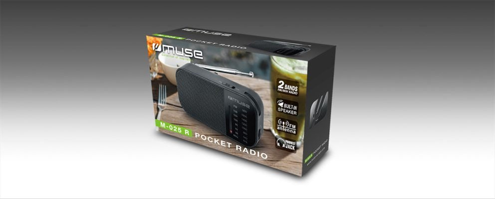 Muse M-025 R Negro Radio Analógica Am/Fm Portátil Con Altavoz Integrado