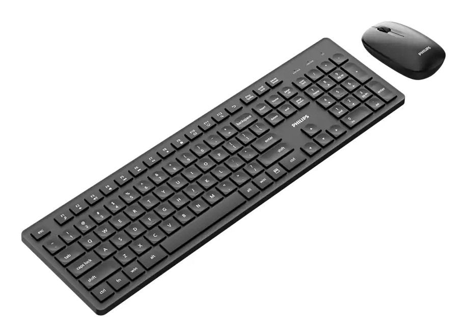 Mouse Y Teclado Philips Wireless Spt6318b 2.4ghz 1600 Dpi Silencioso Atajos Multimedia Negro