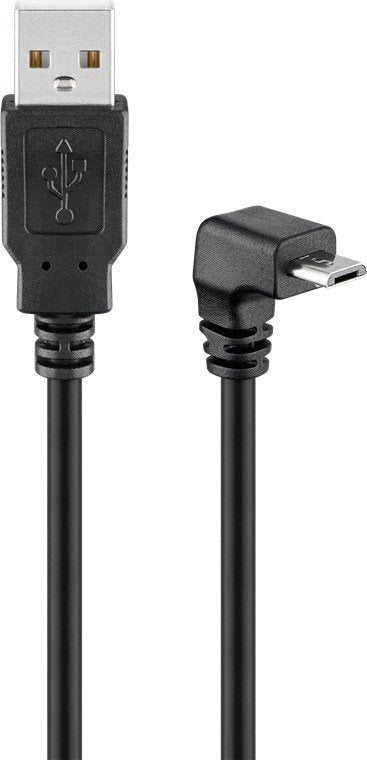 Cable Usb2.0 Tipo Am - Micro Bm 1.80m Negro  90º