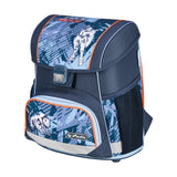 Herlitz Loop Plus Techmech Juego De Mochila Escolar Niño Poliéster Azul, Naranja