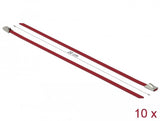 Delock Bridas De Acero Inoxidable L 200 X B 4,6 Mm Rojo 10 Piezas