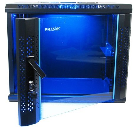 Armario Rack Mural Phasak Pro 15u Php 2115 600x450 Negro + Ventilacion + Iluminacion Php 2115