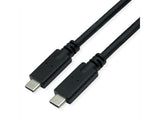 Roline Usb 3.2 Gen 2 Kompatibles Cable, C-C, St St, 4k Uhd-1, 10gbit S, Emark, 100w, Schwarz, 5 M