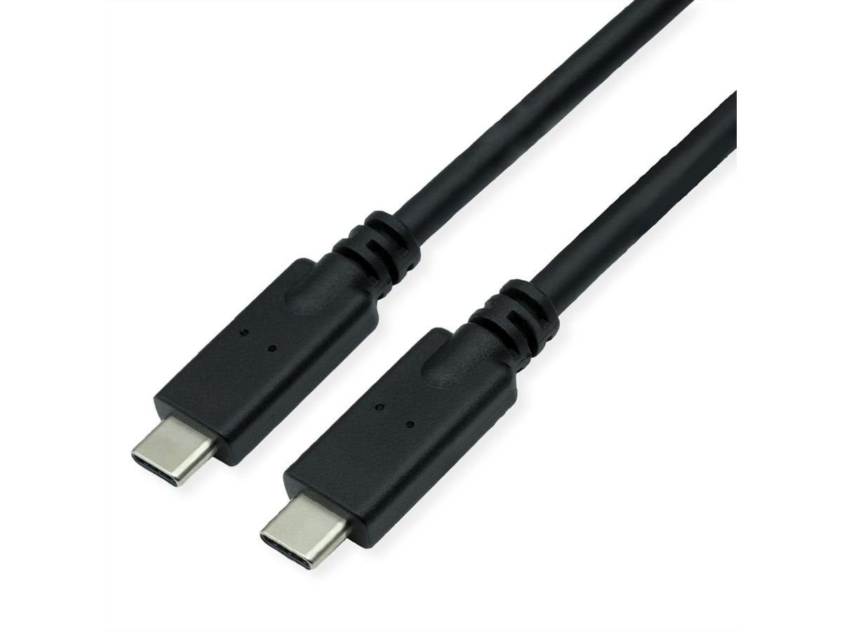 Roline Usb 3.2 Gen 2 Kompatibles Cable C-C St St 10gbit S Emark 85w Schwarz 7m