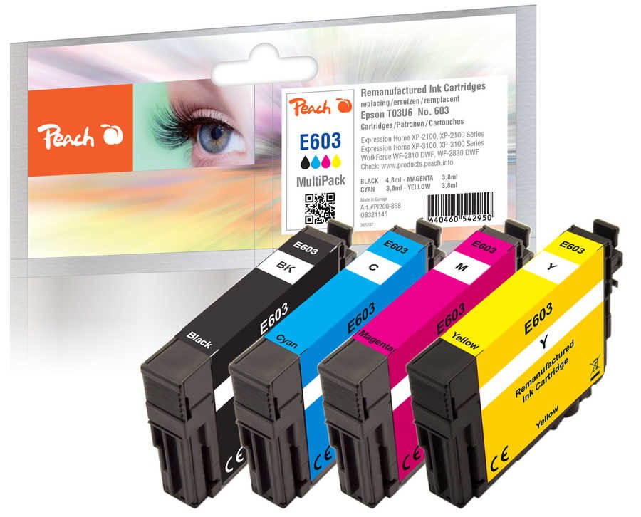 Tinta Compatible Peach Epson No. 603, Pea, Multi-Pack, T03u6, Rem, Fw