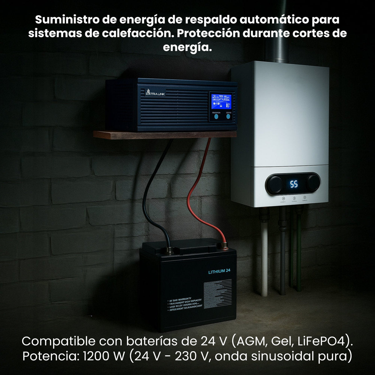 Extralink Ex.31131 Adaptador E Inversor De Corriente Auto 1200 W Negro