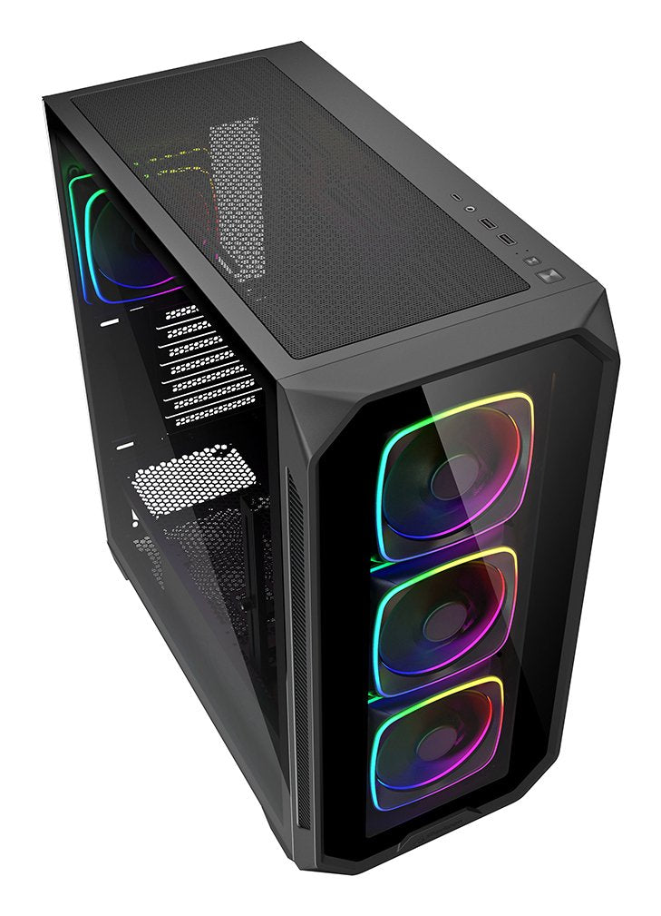 Caja Pc Sharkoon Ak5g Rgb, Negra, Vidrio Templado X 2 4044951041831