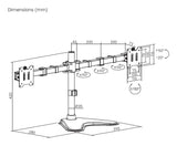 Aisens Soporte De Mesa Con Peana Eco Giratorio E Inclinable Para Monitor/Tv 20kg (3 Pivotes, 2 Brazos) De 17-35, Negro